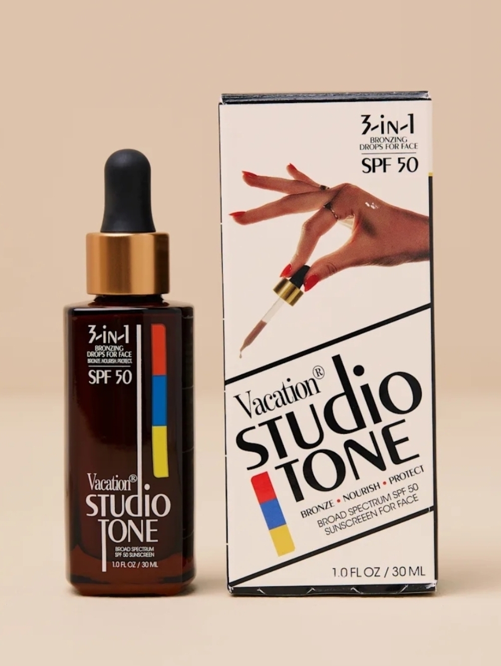 Vacation Studio Tone Bronzing Drops SPF 50 NIB 1oz/30ml